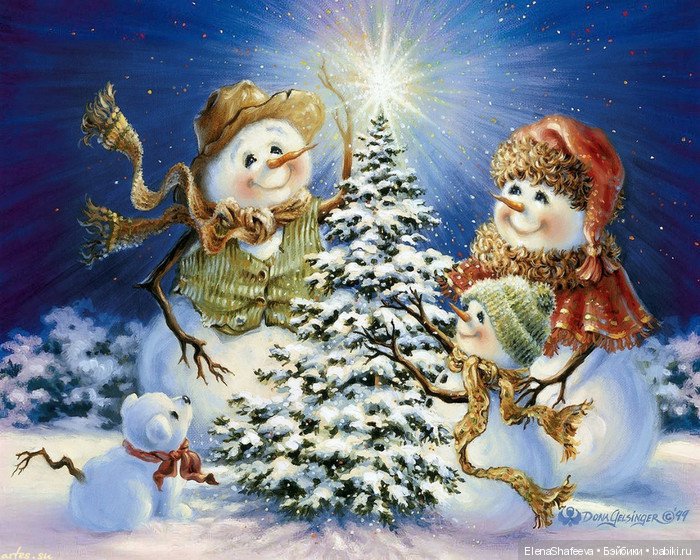 Светлые, добрые, позитивные снеговики художницы Доны Гельсингер (фото 5)