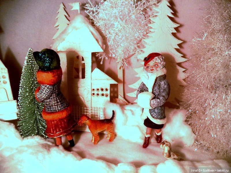 Новые ватные игрушки. Зимняя прогулка в стиле 20-х годов прошлого века