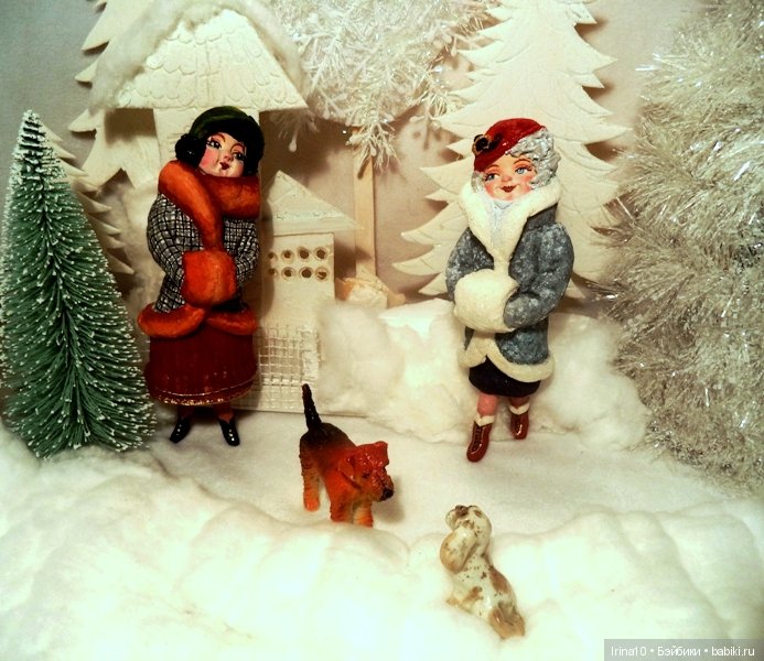 Новые ватные игрушки. Зимняя прогулка в стиле 20-х годов прошлого века (фото 6)