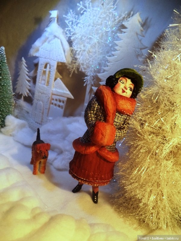 Новые ватные игрушки. Зимняя прогулка в стиле 20-х годов прошлого века (фото 10)