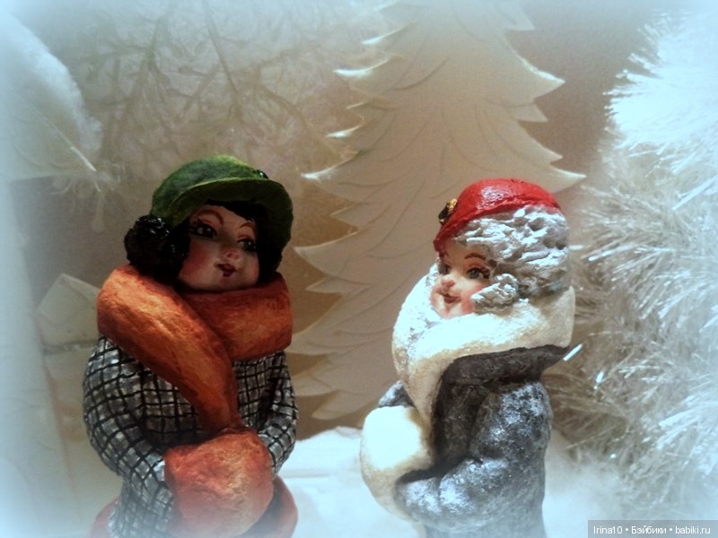 Новые ватные игрушки. Зимняя прогулка в стиле 20-х годов прошлого века (фото 7)