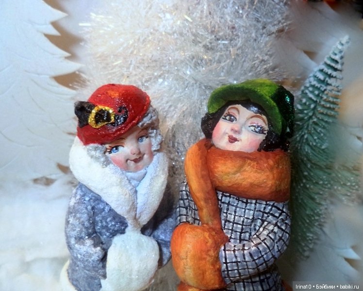 Новые ватные игрушки. Зимняя прогулка в стиле 20-х годов прошлого века (фото 9)