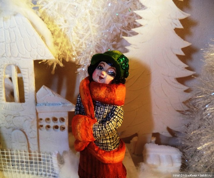 Новые ватные игрушки. Зимняя прогулка в стиле 20-х годов прошлого века (фото 4)