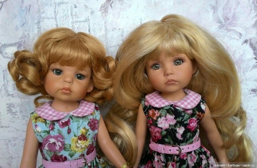 Сестрички - сладкие губки, пухлые щечки. Куклы от Linda Rick 33см (фото 5)