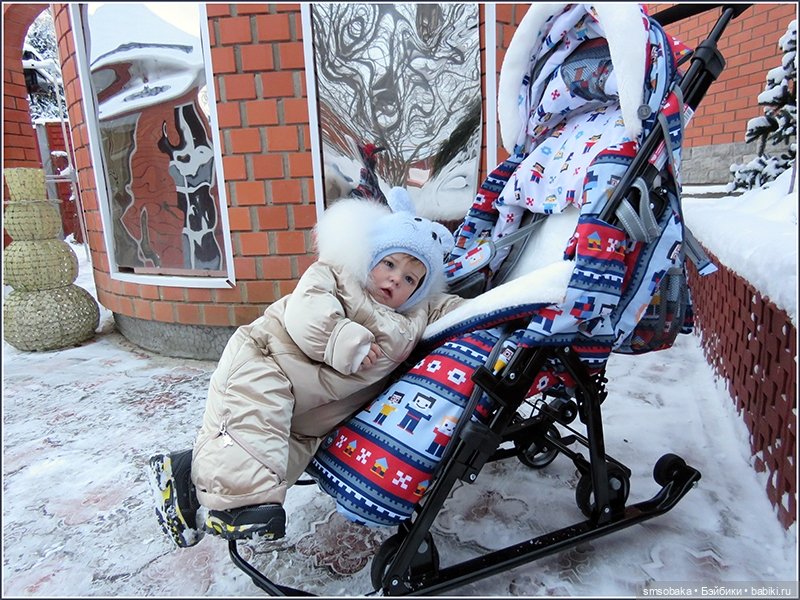 Димулька в зимней колясочке