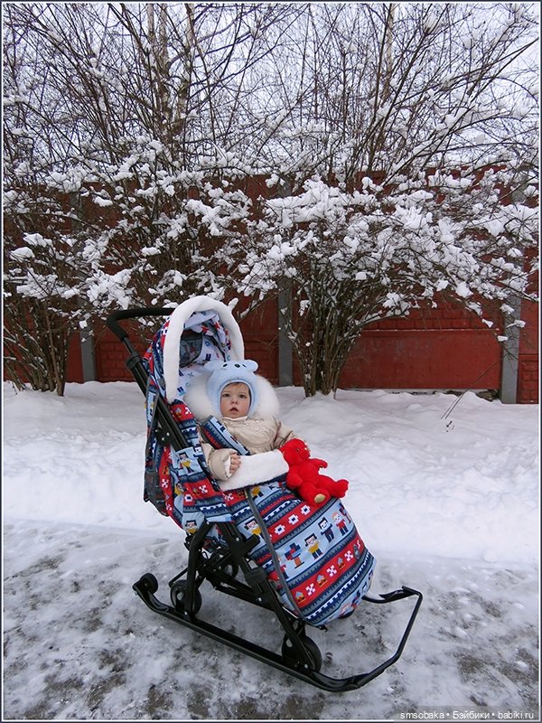 Димулька в зимней колясочке