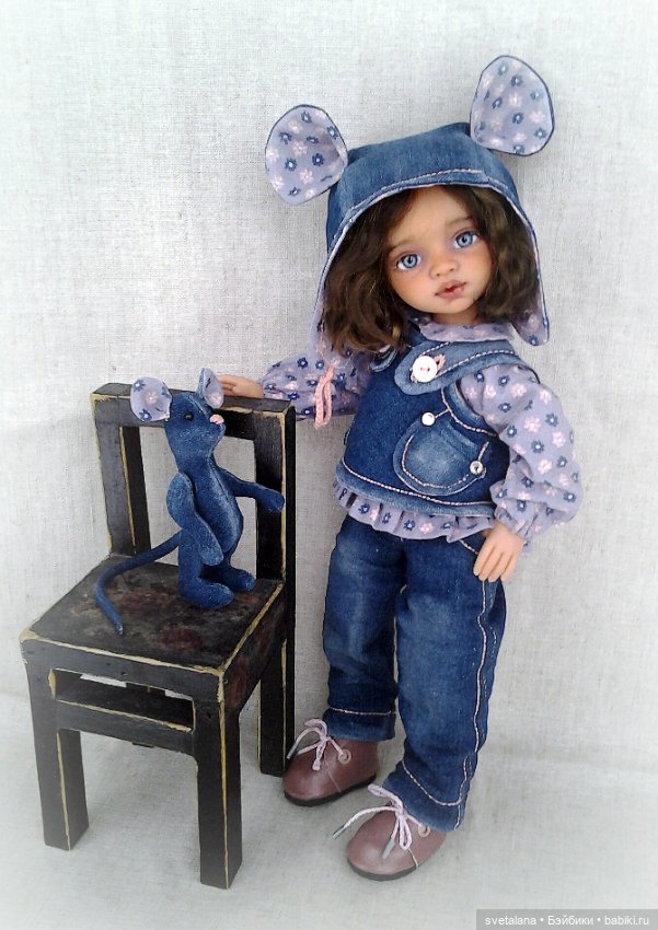 Моя маленькая джинсовая Мышка. ООАК куколки Антонио Хуан