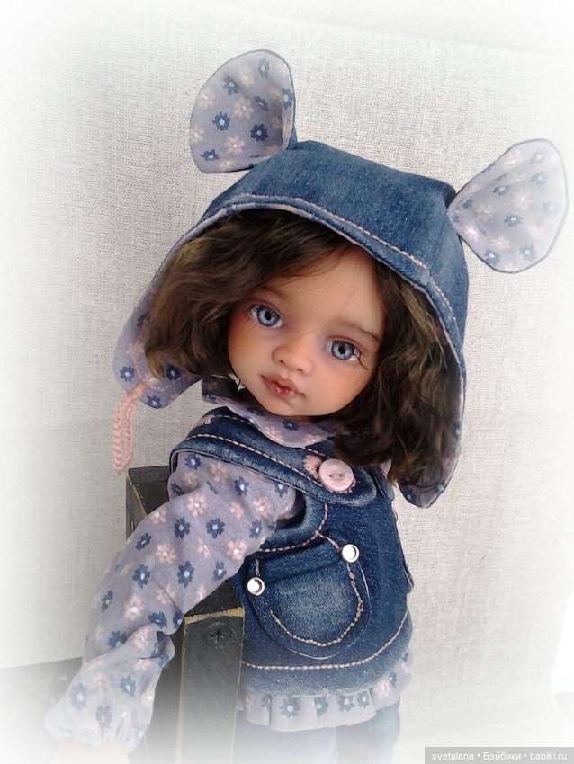 Моя маленькая джинсовая Мышка. ООАК куколки Антонио Хуан (фото 7)