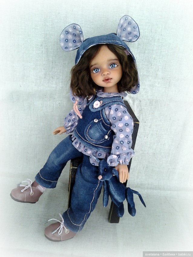 Моя маленькая джинсовая Мышка. ООАК куколки Антонио Хуан (фото 4)