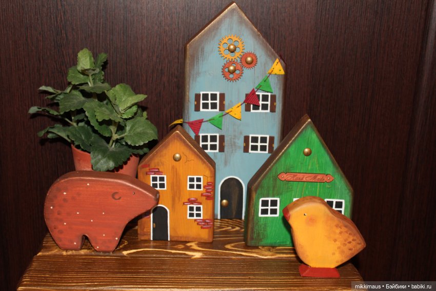 Домики из дерева и Слоники Тедди