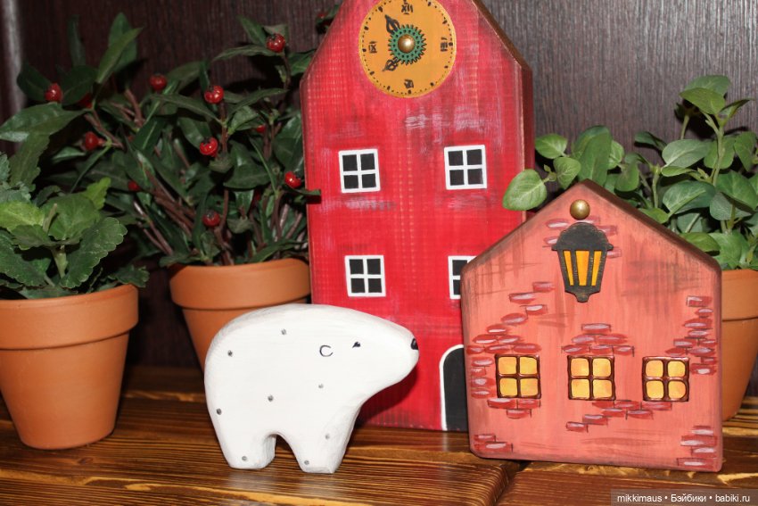 Домики из дерева и Слоники Тедди