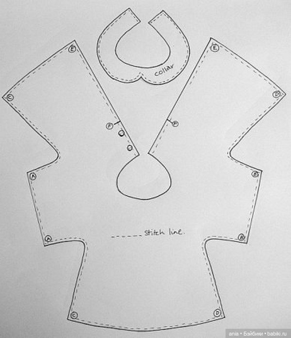 Выкройка платьица для куклы
