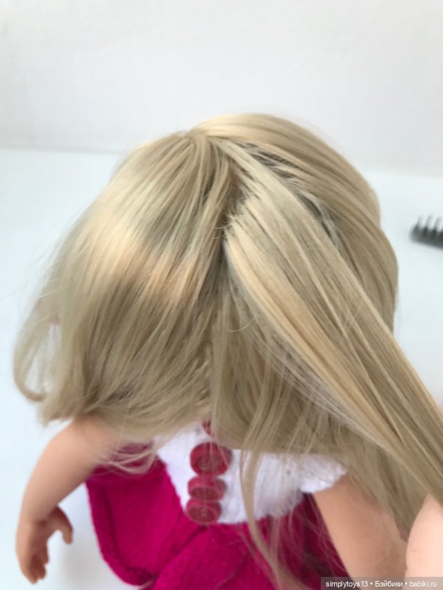 Как сделать фигурный (чешуйчатый) пробор кукле (фото 3)