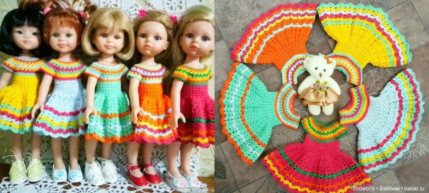 Наряды для кукол крючком — Одежда и обувь для кукол своими руками: фото