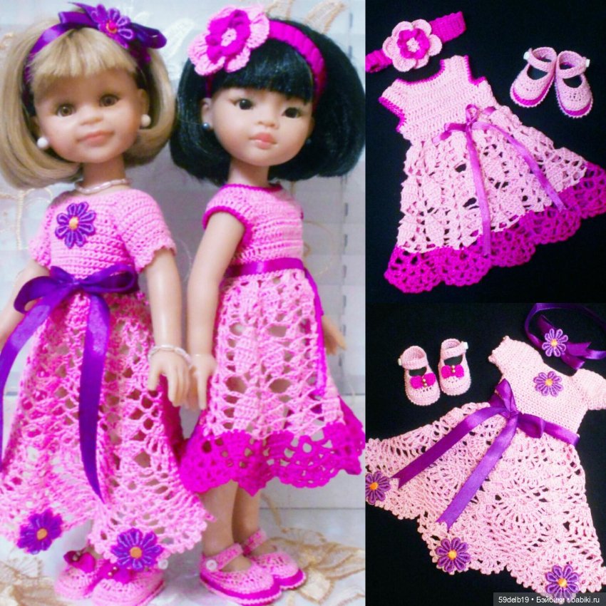 Наряды для кукол крючком — Одежда и обувь для кукол своими руками: фото (фото 3)