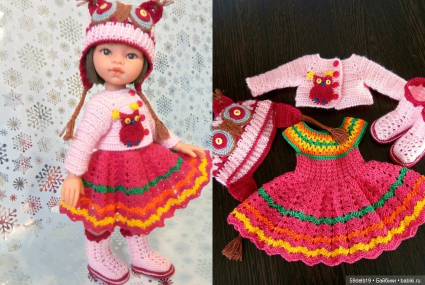 Наряды для кукол крючком — Одежда и обувь для кукол своими руками: фото