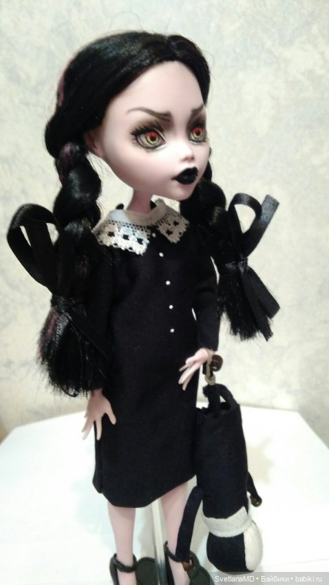 ООАК Уэнздей Аддамс — ООАК Monster High и Ever After High: репейнт (фото 3)