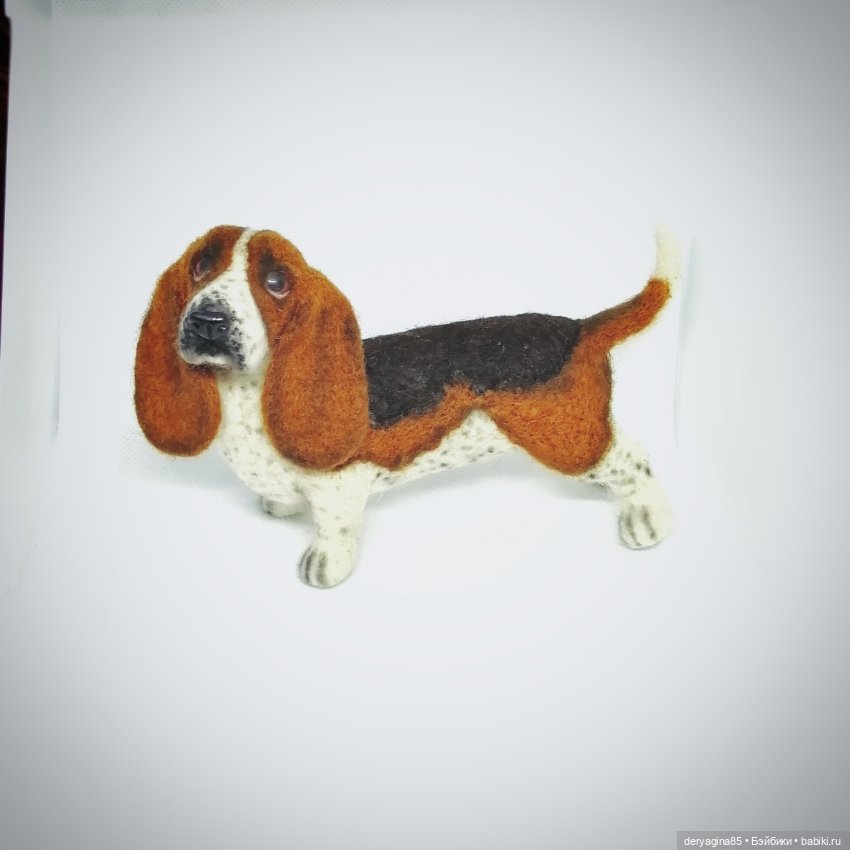 Бассет хаунд — Валяные игрушки из шерсти: сухое валяние (фото 3)