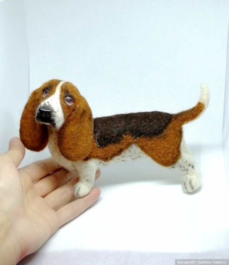 Бассет хаунд — Валяные игрушки из шерсти: сухое валяние (фото 5)