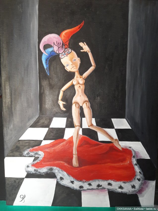 Картина с куклой — Авторские шарнирные куклы своими руками: лепка (фото 8)