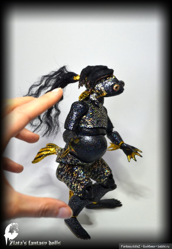 Авторская шарнирная кукла рыбка
