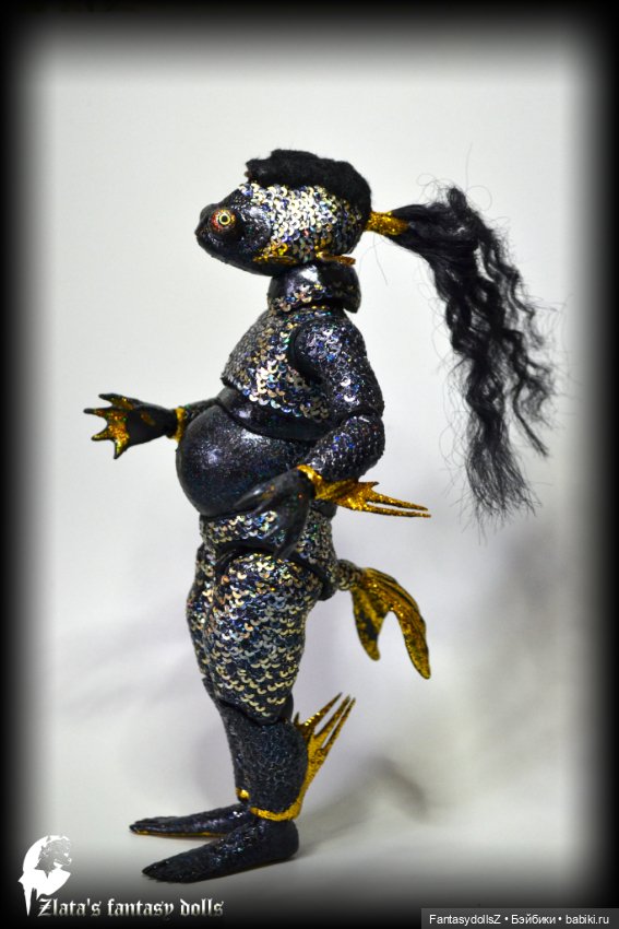 Авторская шарнирная кукла рыбка (фото 2)