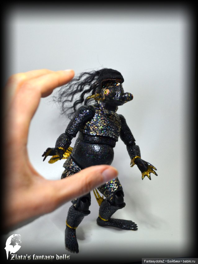 Авторская шарнирная кукла рыбка (фото 10)