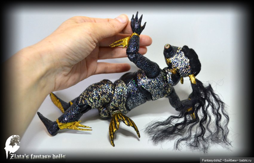 Авторская шарнирная кукла рыбка (фото 9)