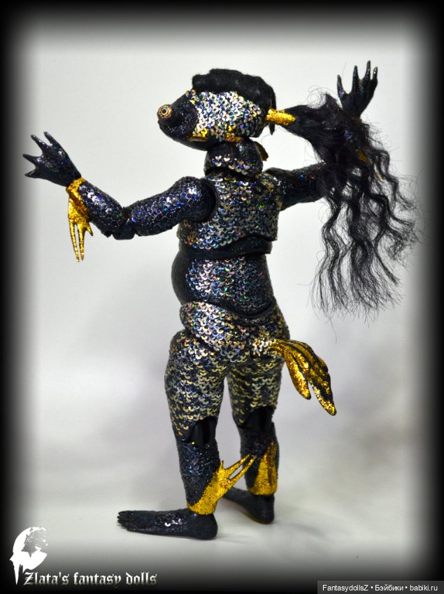 Авторская шарнирная кукла рыбка (фото 4)