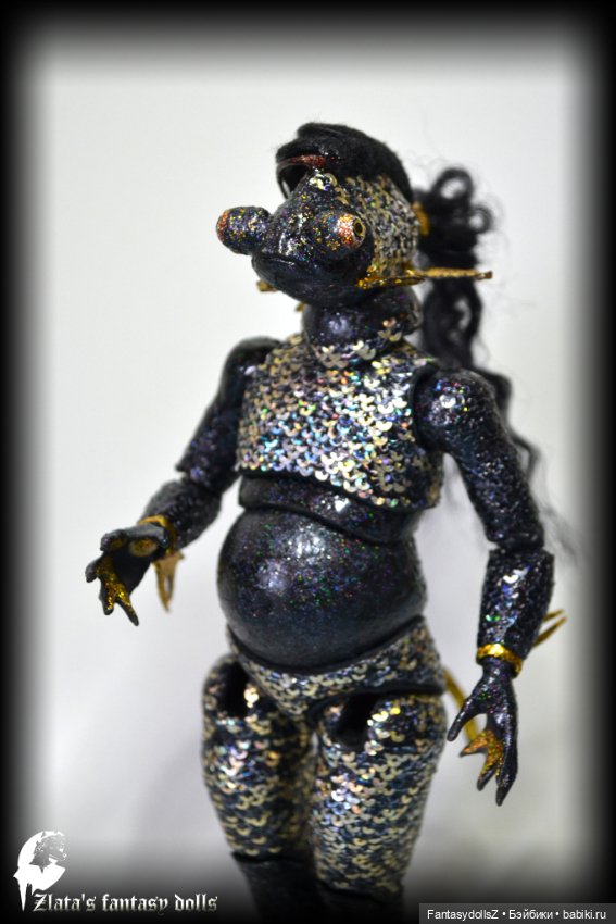 Авторская шарнирная кукла рыбка