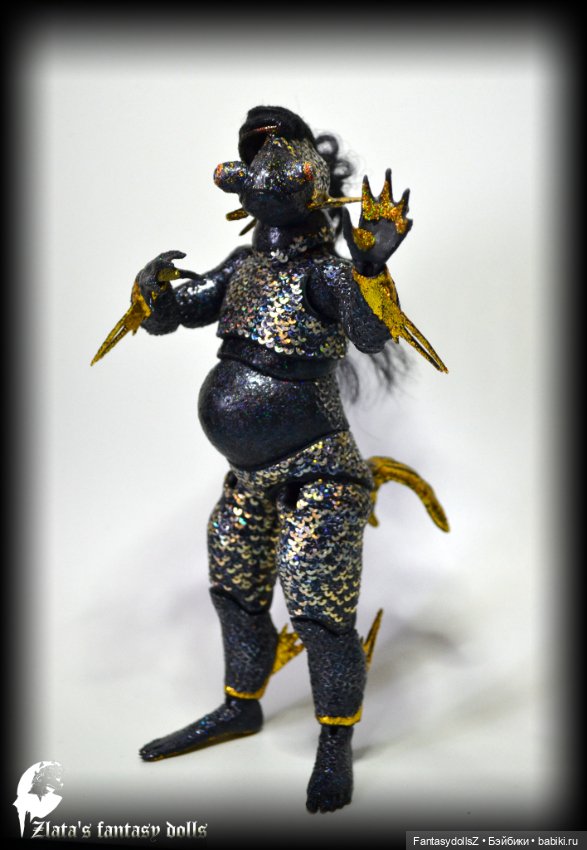 Авторская шарнирная кукла рыбка (фото 5)