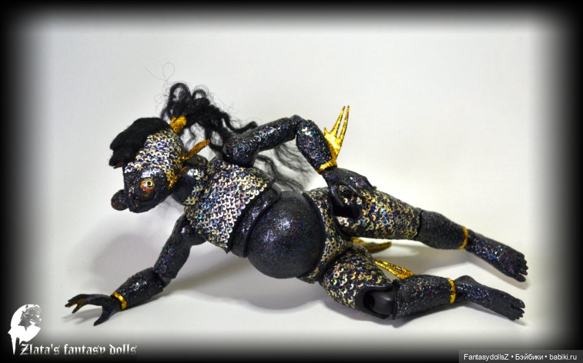 Авторская шарнирная кукла рыбка (фото 8)