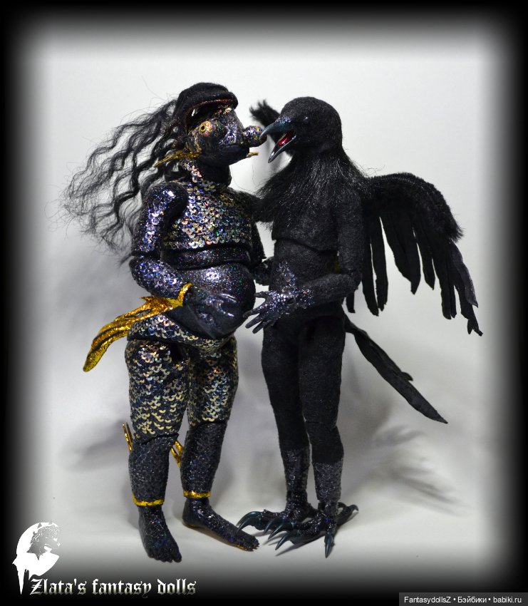 Авторская шарнирная кукла рыбка