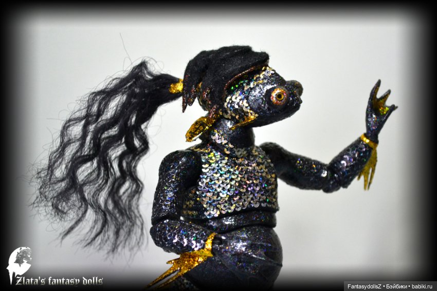 Авторская шарнирная кукла рыбка (фото 6)