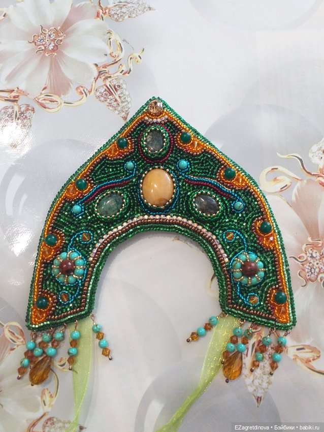 Новинки: Кокошник из бисера - Хозяйка медной горы