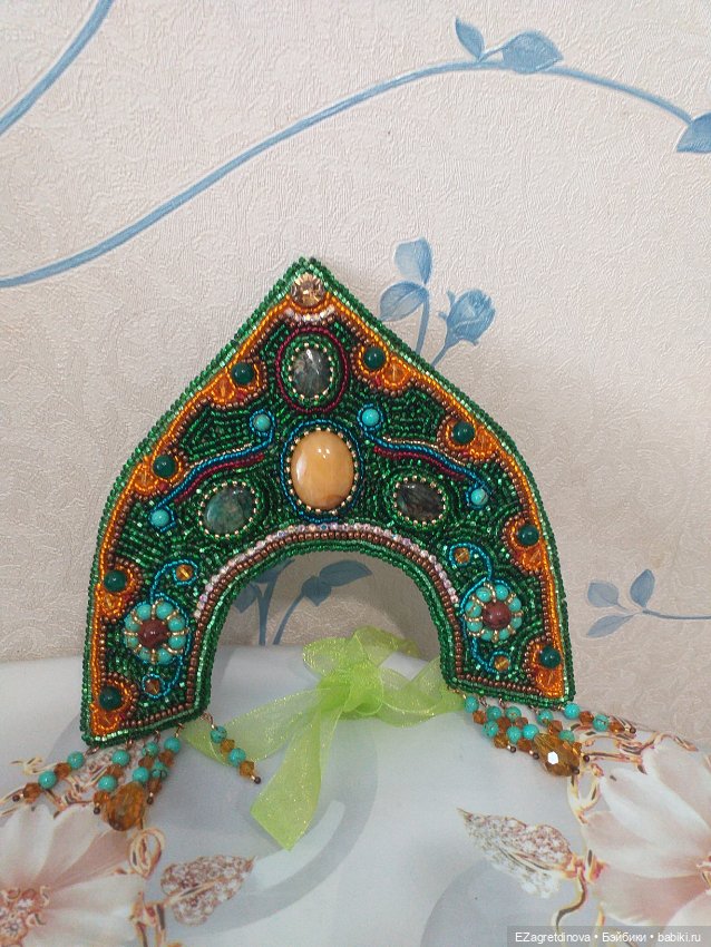 Новинки: Кокошник из бисера - Хозяйка медной горы