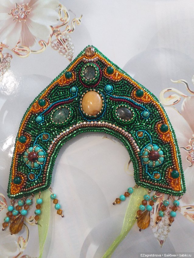 Новинки: Кокошник из бисера - Хозяйка медной горы