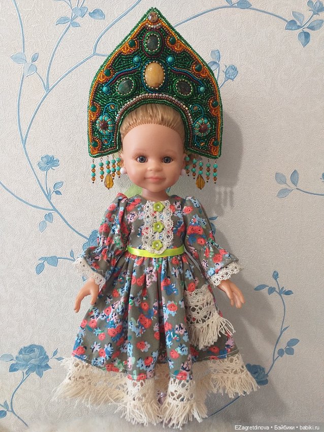 Новинки: Кокошник из бисера - Хозяйка медной горы (фото 2)