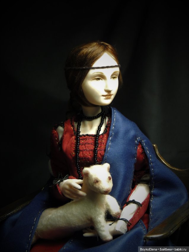 Чечилия Галлерани или "Дама с горностаем" из фарфора (фото 7)