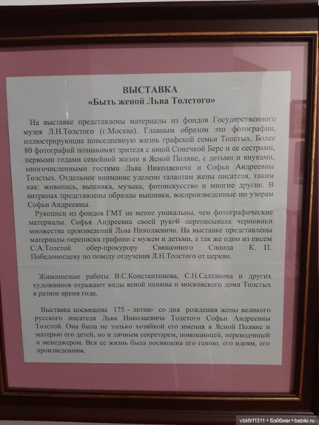 К 175 летию со дня рождения Софьи Андреевны Толстой. Быть женой Л.Н.Толстого