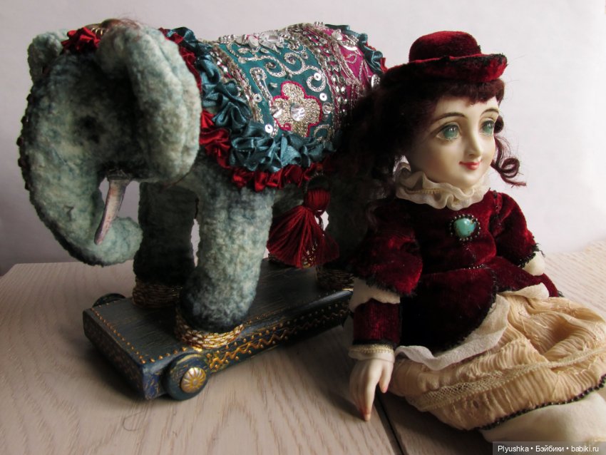 Девочка и слон — Домашние фото авторских игрушек: Тедди (фото 2)