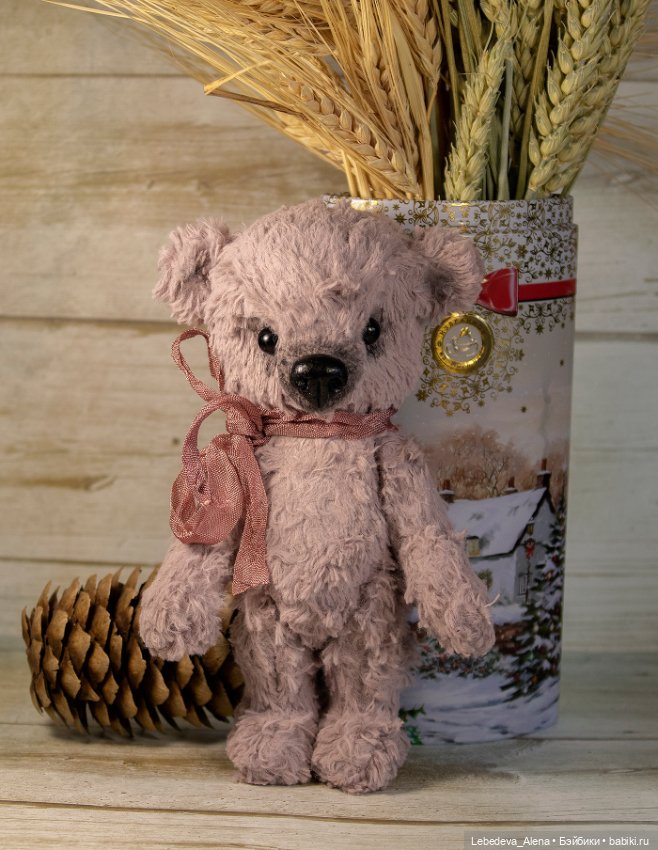 Плюшка лавандовый — Текстильные игрушки и примитивы: кофейные