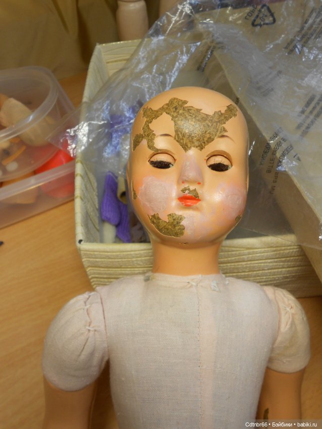 Реставрация Загорской опилочной куклы коробочного хранения (фото 4)