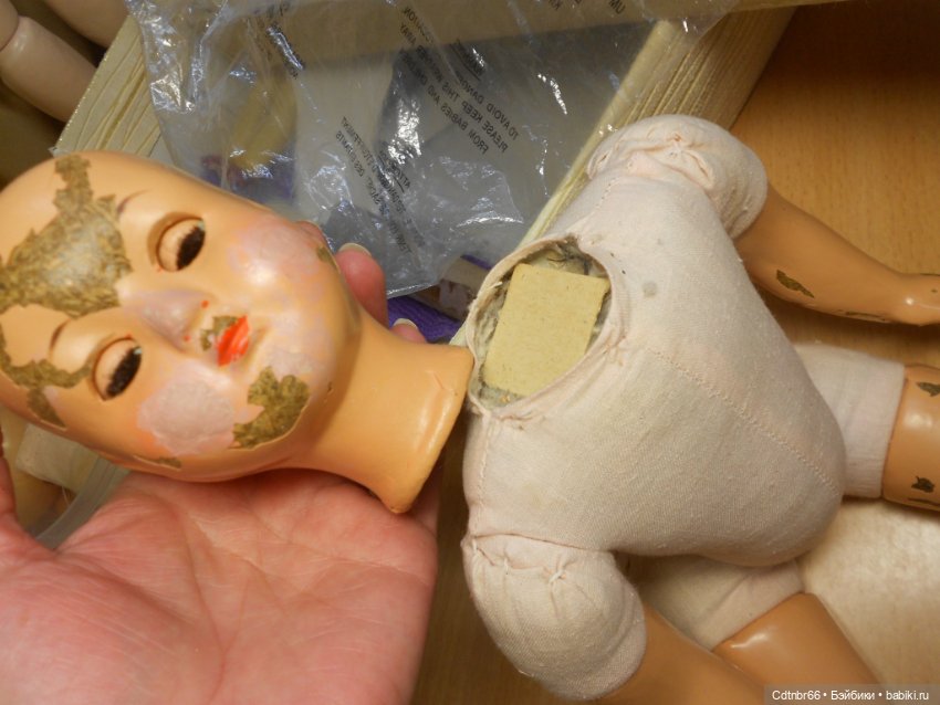 Реставрация Загорской опилочной куклы коробочного хранения (фото 9)