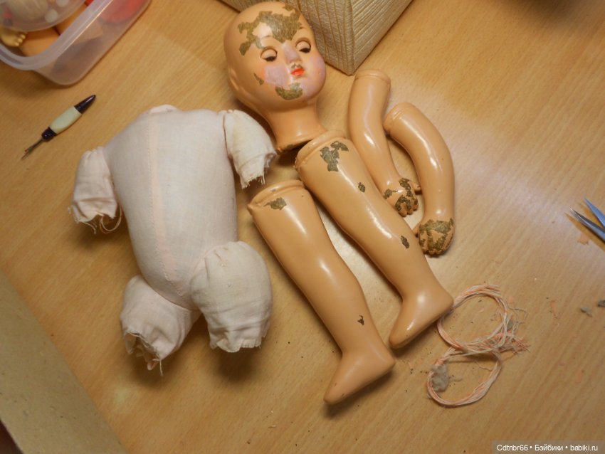 Реставрация Загорской опилочной куклы коробочного хранения
