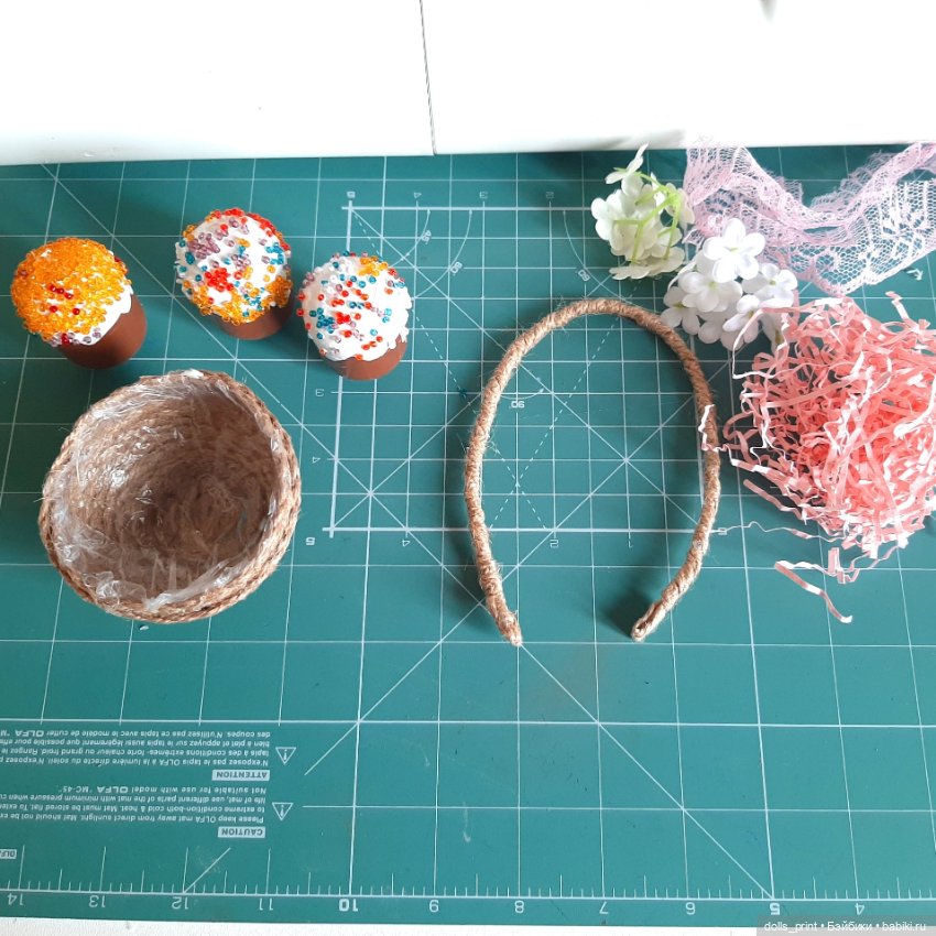 МК: Пасхальная корзинка — Как сделать аксессуары для кукол: сумки (фото 5)
