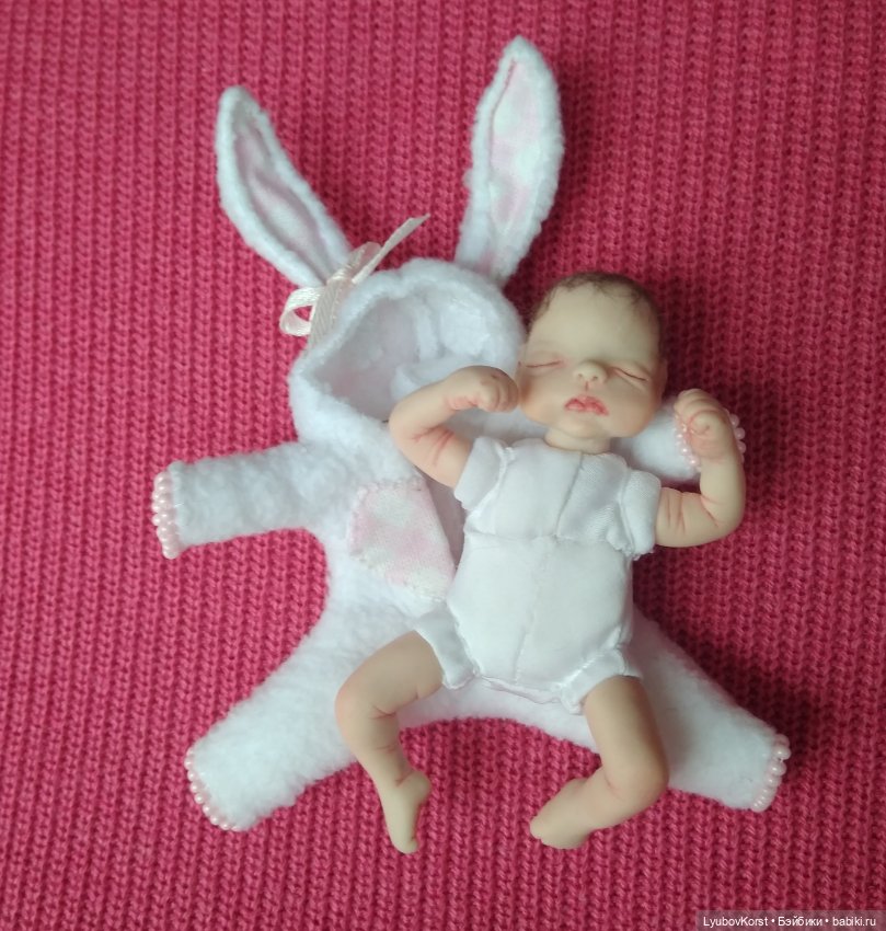 Крошка кролик — Авторские миниатюрные куклы: лепка (фото 5)