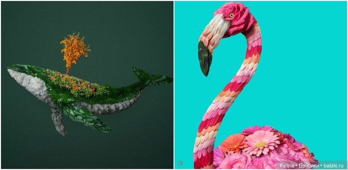 Креативные работы из растений и цветов (фото 3)