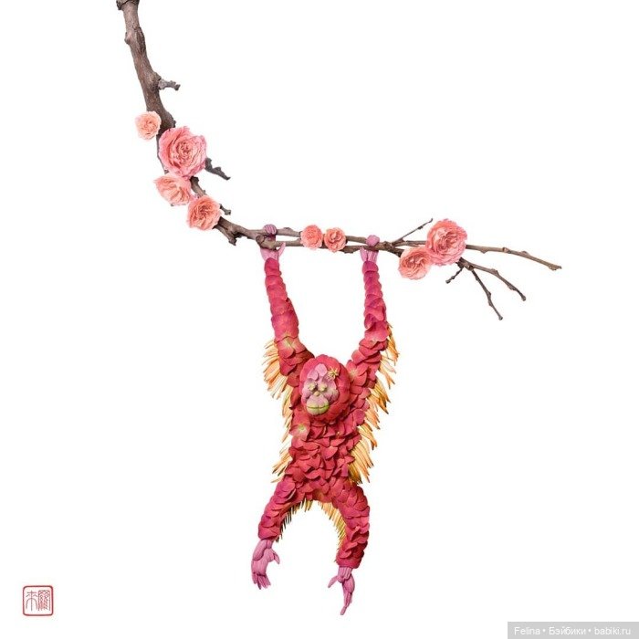 Креативные работы из растений и цветов (фото 10)