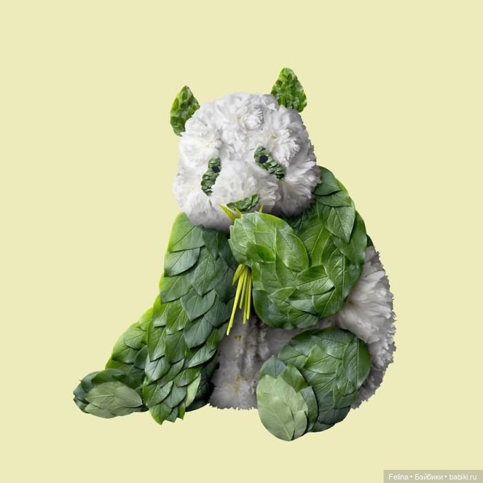 Креативные работы из растений и цветов (фото 7)